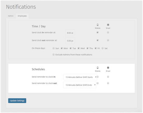 Send employee schedule remidners Send employee schedule remidners