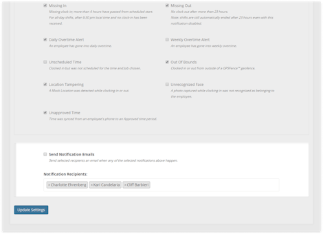 Get notification with timesheet reminders when your employee forget to clock in and out Get notification with timesheet reminders when your employee forget to clock in and out