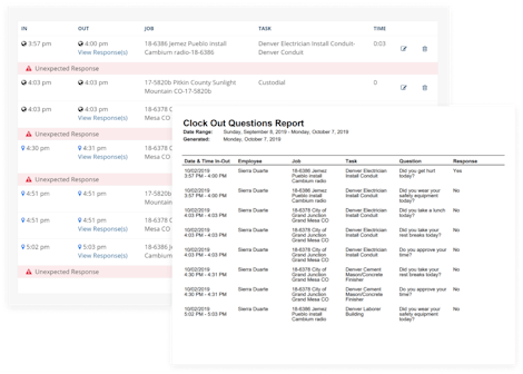 Run Reports on Answers Received With Clock Out Questions Run Reports on Answers Received With Clock Out Questions