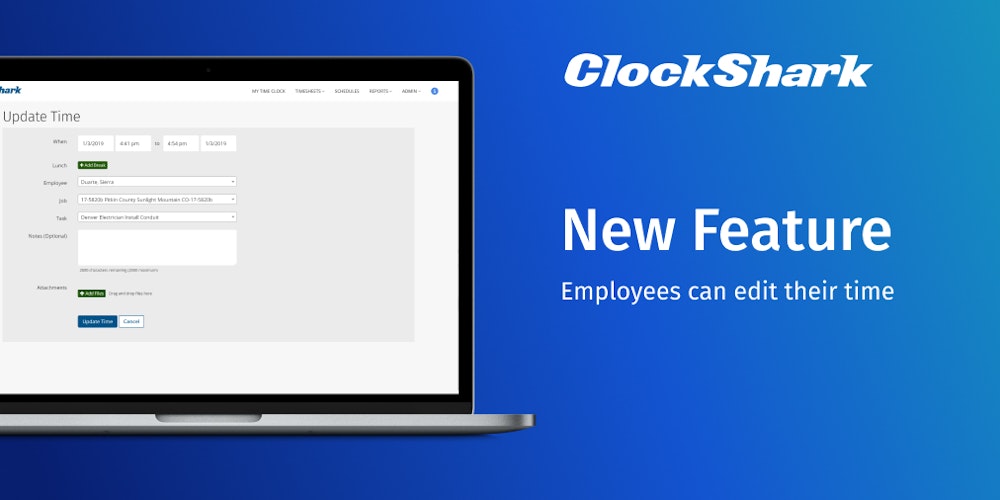 New ClockShark Feature Employees Can Edit Their Time
