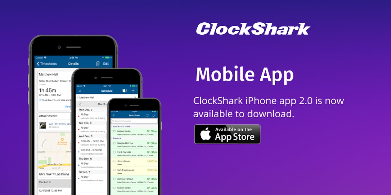 New Feature ClockShark iPhone App 2.0 Available