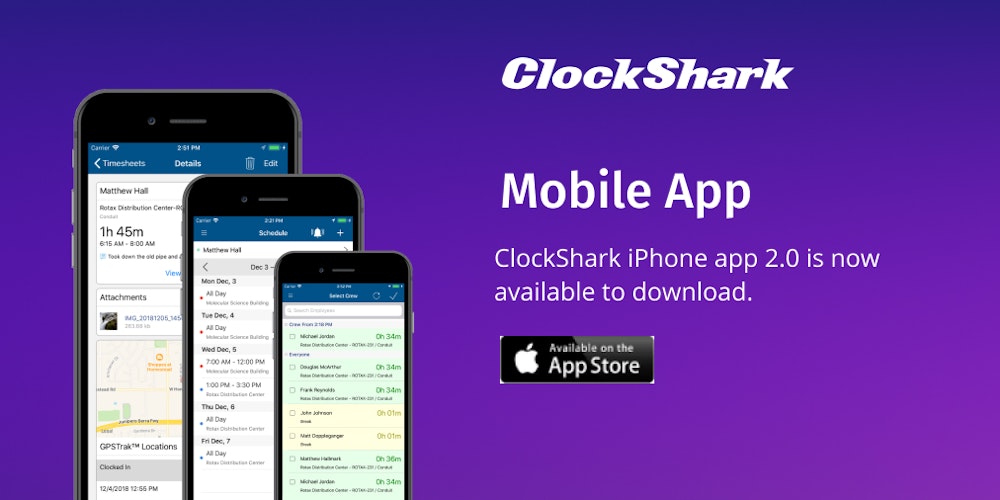 New Feature ClockShark iPhone App 2.0 Available