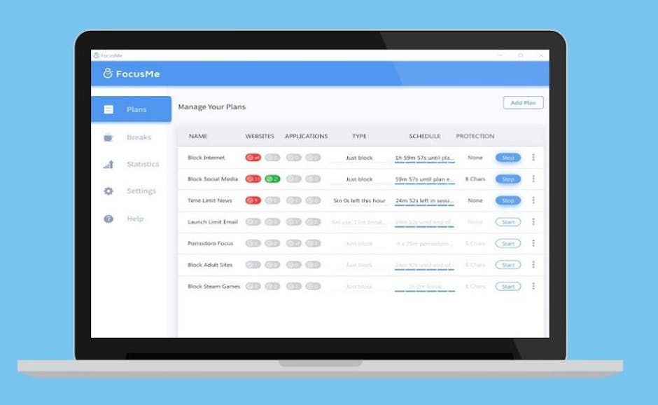 FocusMe Time Management App