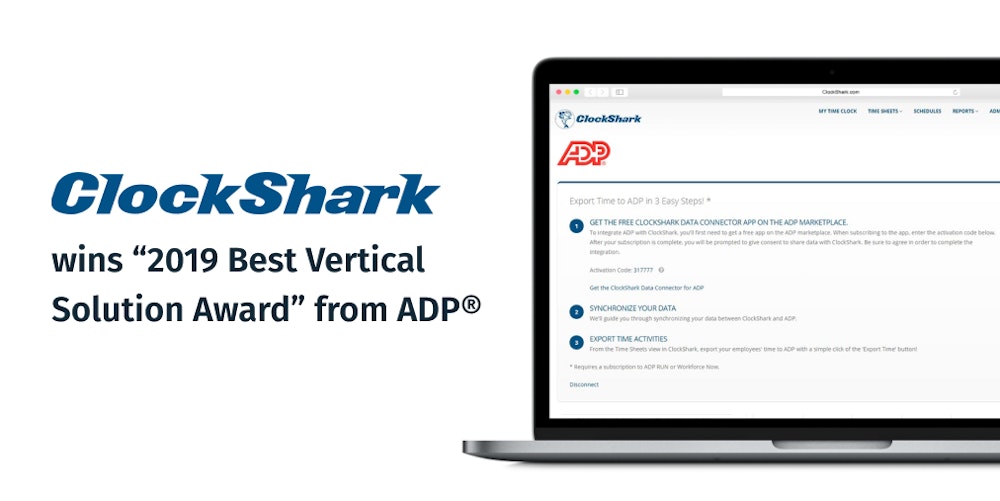 ClockShark Wins 2019 Best Vertical Solution Award From ADP®