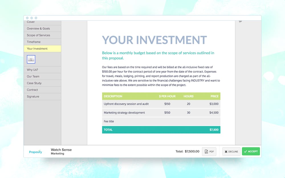 Proposify Proposal Software Review Image