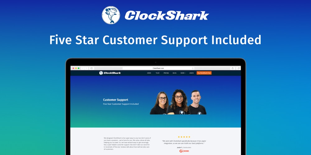 Customer Support for Field Service and Construction ClockShark