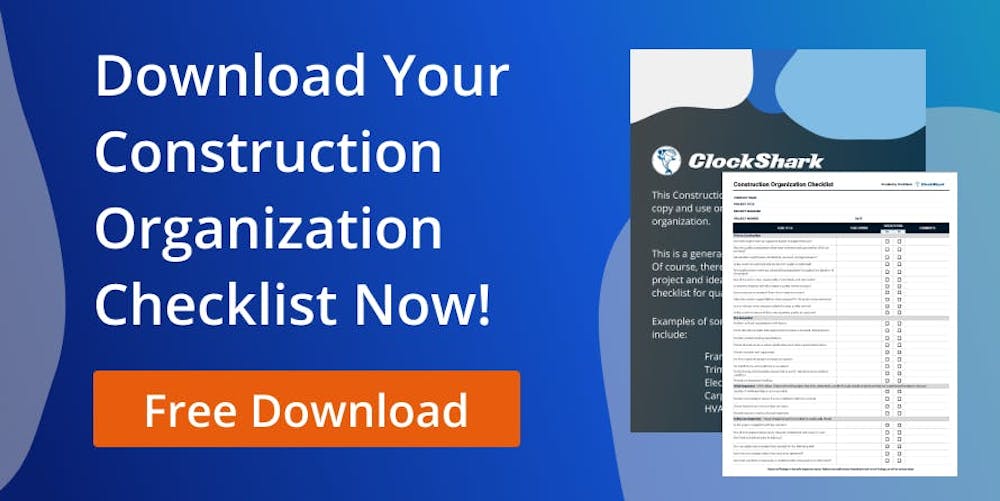 Construction Organization Checklist