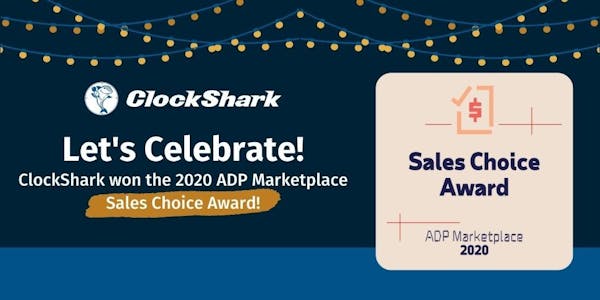 ClockShark Wins 2020 ADP Marketplace Sales Choice Award ClockShark Wins 2020 ADP Marketplace Sales Choice Award