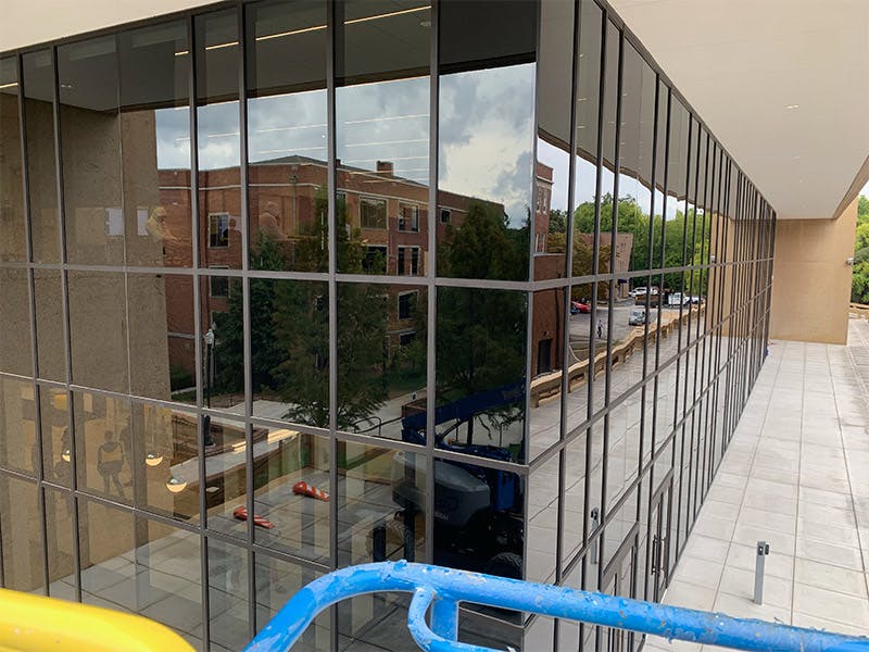 Clean Right Solutions LLC cleans commercial windows Clean Right Solutions LLC staff and equipment leaves high rise commercial businesses spotless.