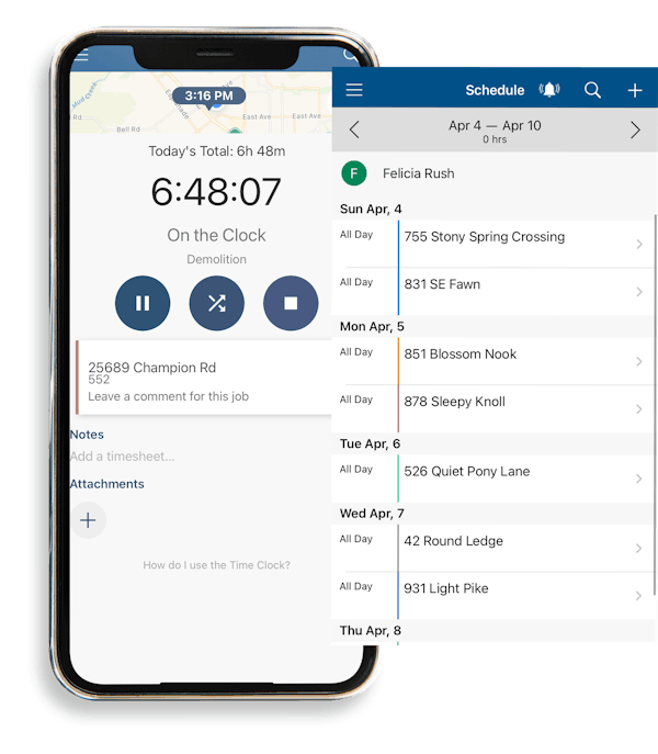 ClockShark Mobile Time Tracking - Sync hours worked with tasks and jobs completed