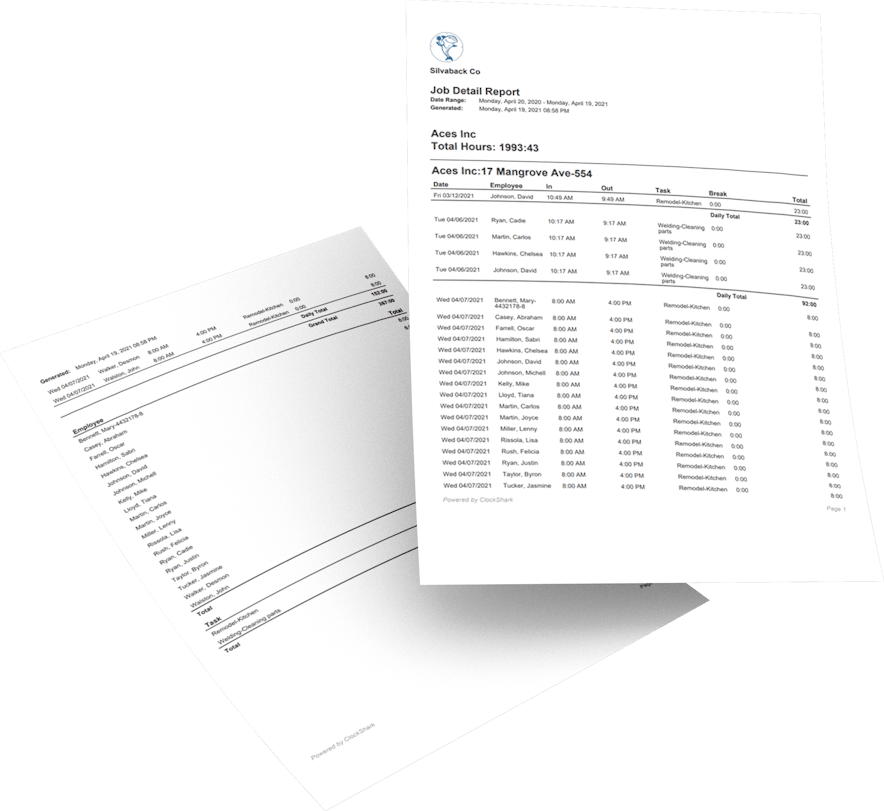 ClockShark Timesheet Reporting - Reports to use however you choose