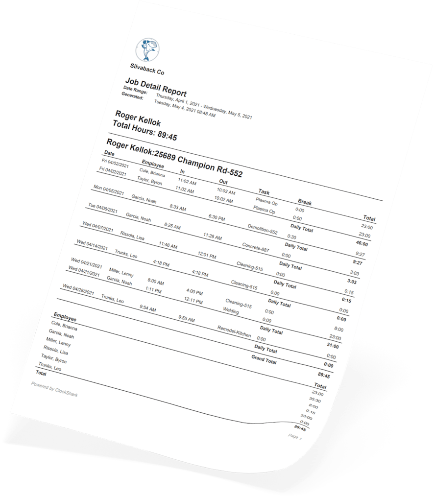 ClockShark Timesheet Reporting - Don't let your Job Costing cost you