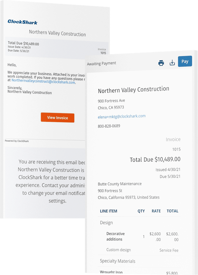 ClockShark's Invoices ClockShark's Invoices