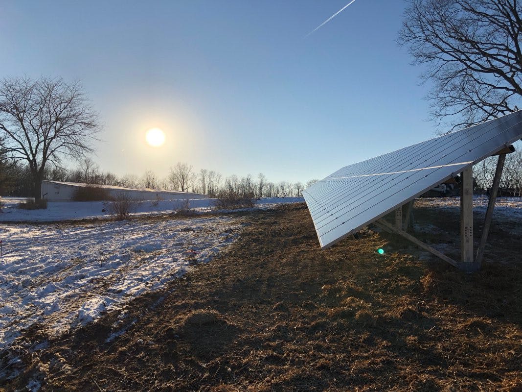 Appalachian Renewable Power Systems industrial solar panel installation Appalachian Renewable Power Systems industrial solar panel installation with snow and sunrise!