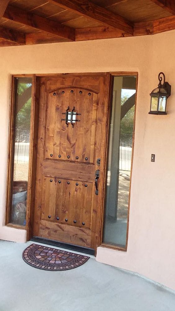 New front door to a happy customer of bear down builders in Tucson, AZ