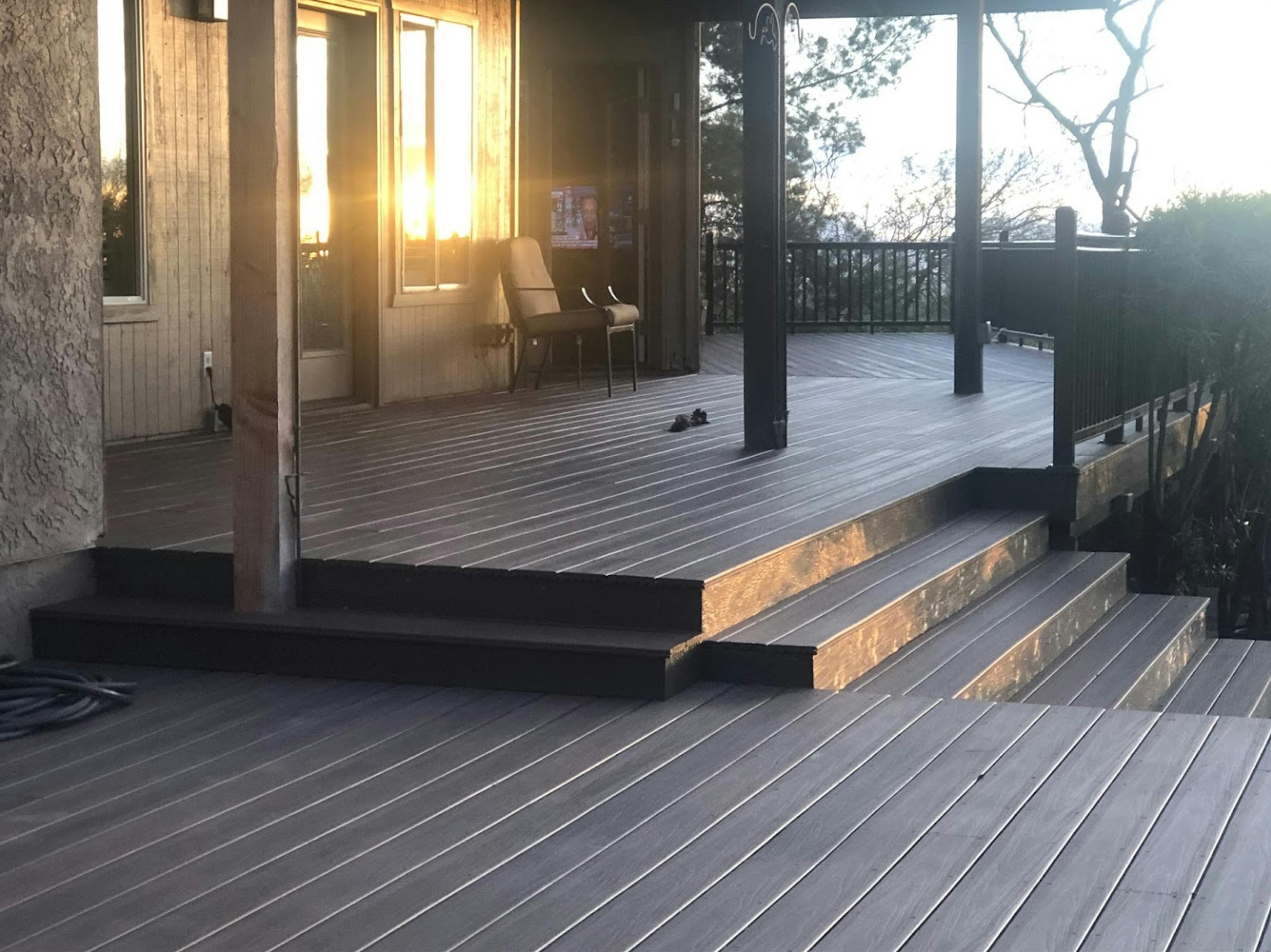 Bear Down Builders build a full length, multi-level composite deck Bear Down Builders build a full length, multi-level composite deck