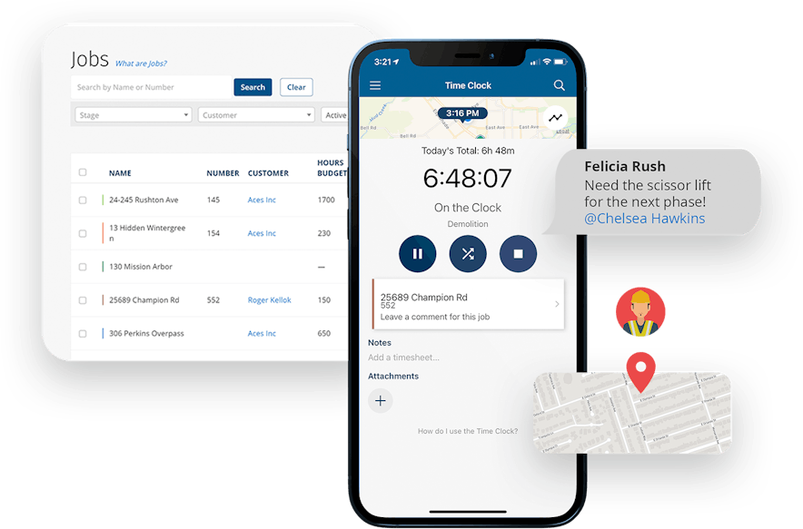 Mobile Time Tracking for Construction 