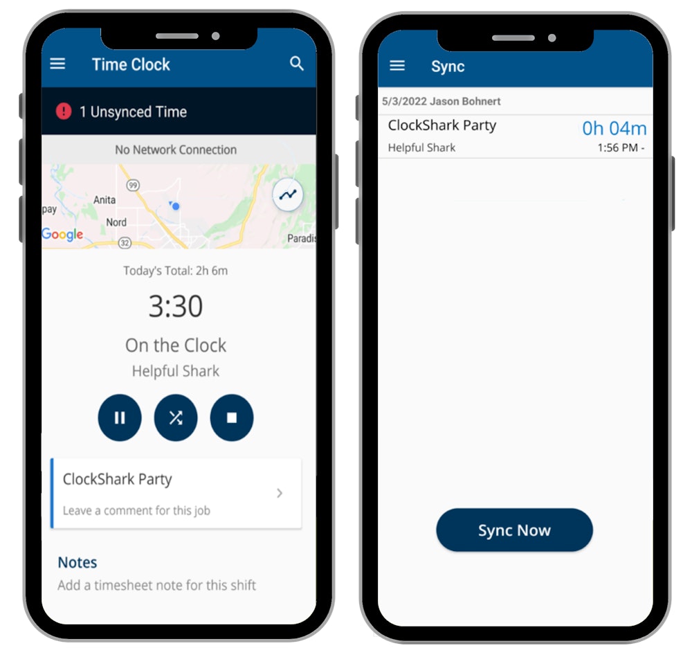 Offline Time Tracking Software for Employees ClockShark