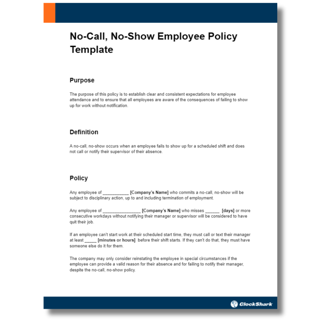 No-Call, No-Show Policy Template