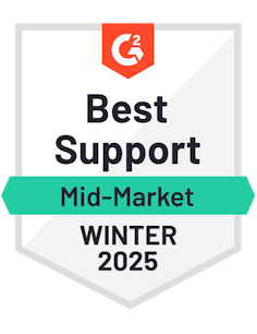 G2 Best Support Mid-Market Winter 2025