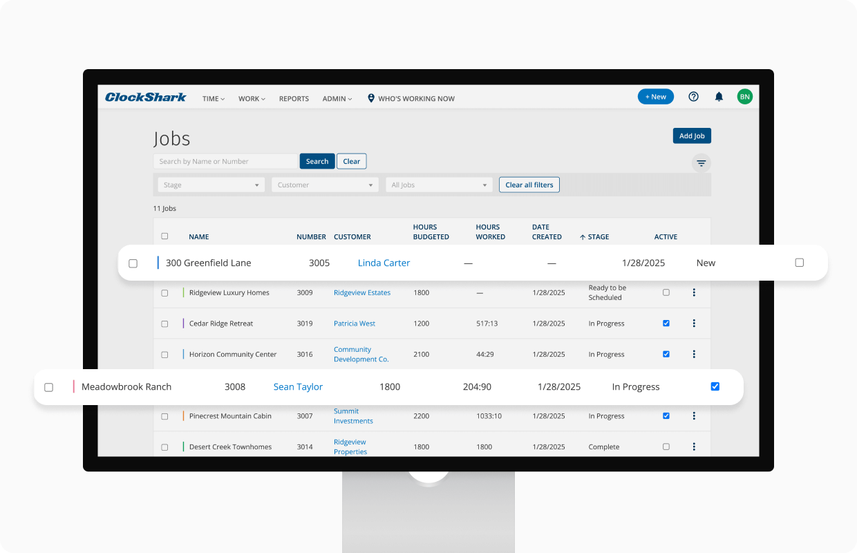 ClockShark Job Management