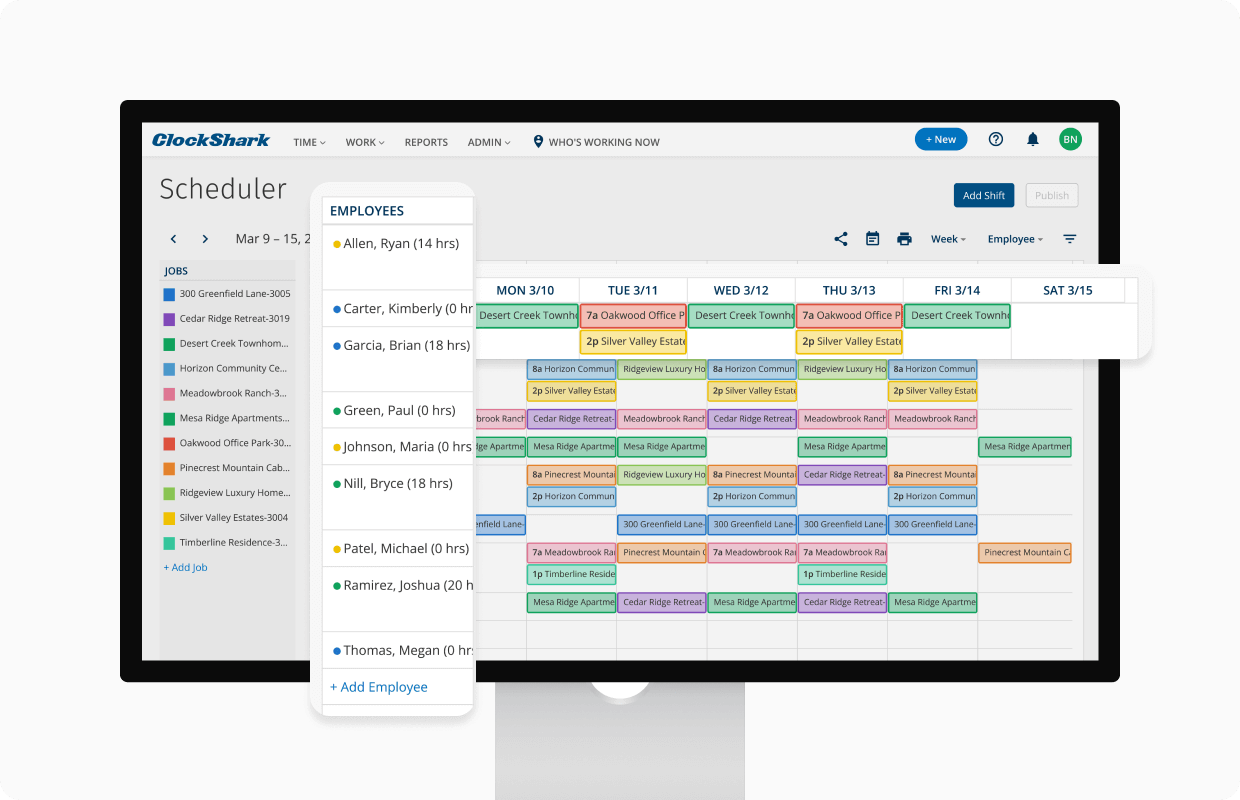 ClockShark Team & Employee Scheduling