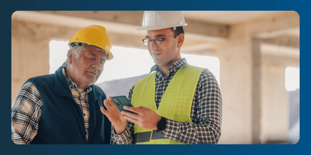 Field technicians using a mobile app on-site.