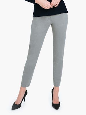 Women's Grey Heather Kinetic Slim Pant on Model Facing Forward
