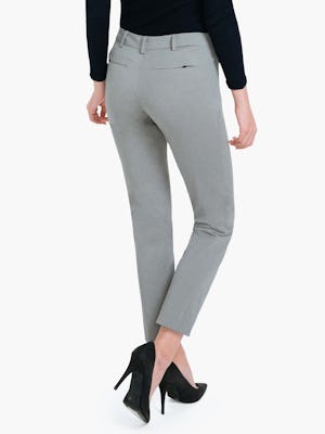 Women's Grey Heather Kinetic Slim Pant on Model Facing Backward