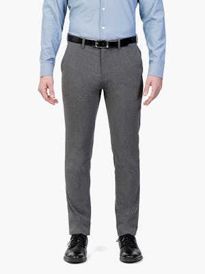 Men's Charcoal Velocity Dress Pants on Model Facing Forward