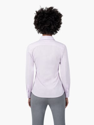 Women's Pale Pink Juno Recycled Tailored Shirt on Model Facing Backwards