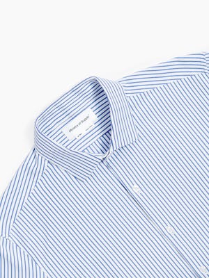 Men's Navy Stripe Aero Zero Dress Shirt zoomed shot of collar
