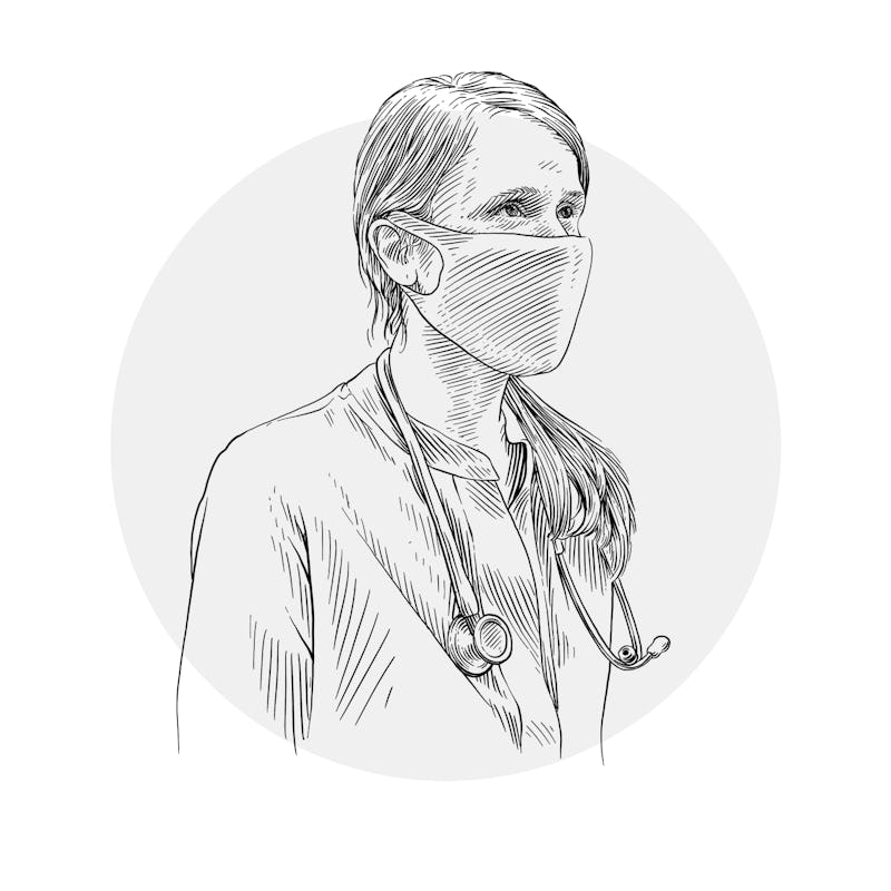 Animated Woman in Facemask
