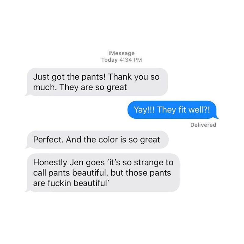 Text review from customer