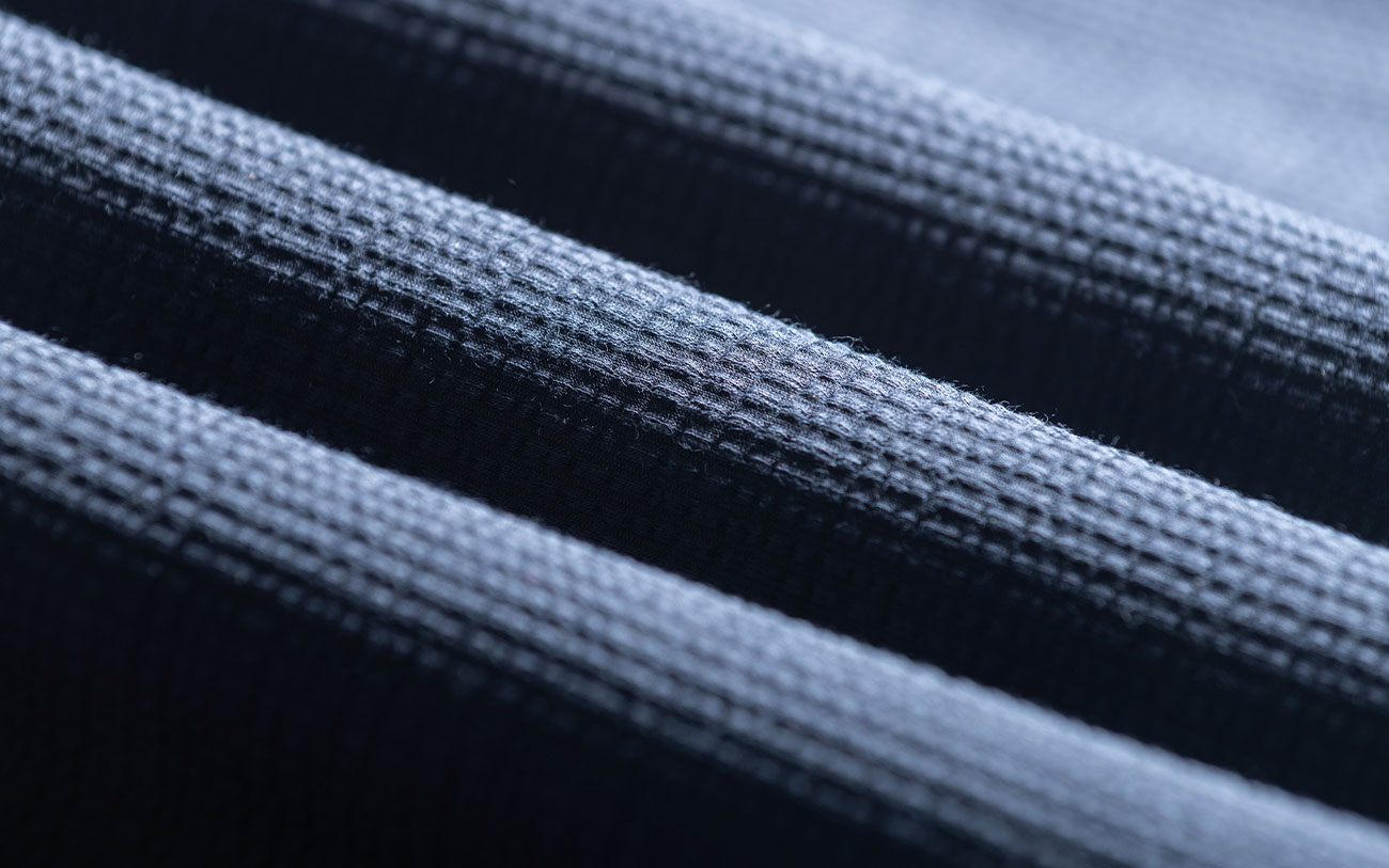 Close up of Hybrid Seersucker fabric roll