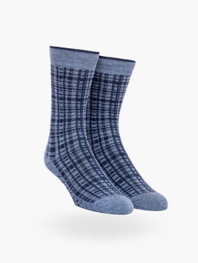 Blue Plaid Atlas Dress Sock