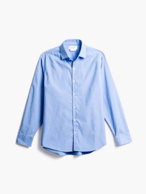 men's solid blue nylon aero zero dress shirt front