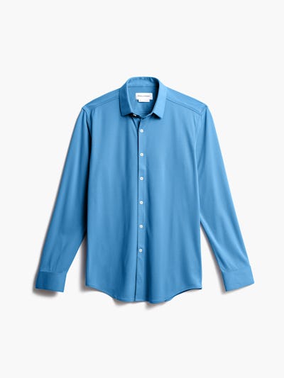 men's storm blue brushed apollo dress shirt front