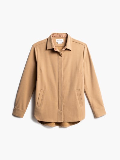 Women's Camel Fusion Overshirt Front View