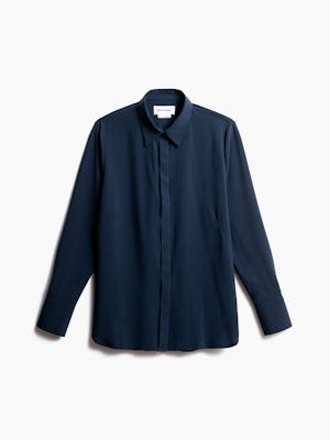 Women's Navy Juno Blouse Front View