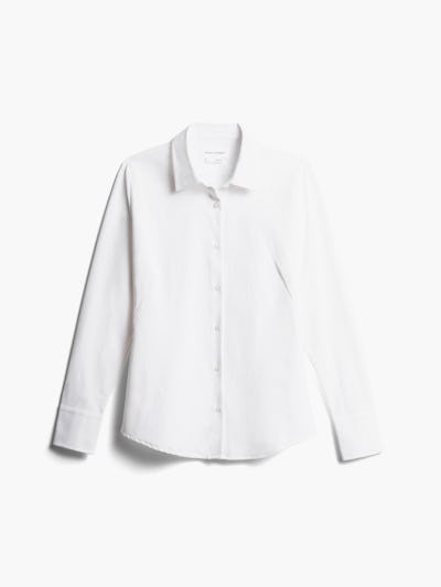 women's white aero zero dress shirt front