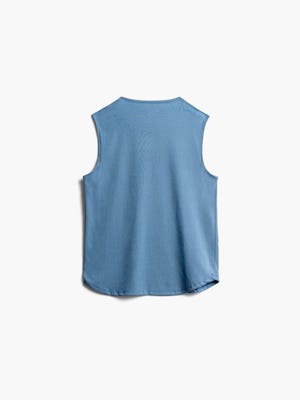 women's storm blue recycled composite merino tank back