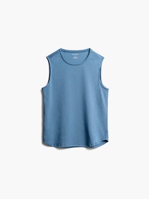 women's storm blue recycled composite merino tank front