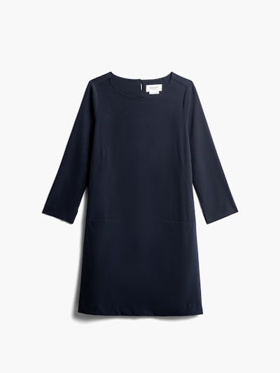 Womens Navy Swift 3-4 Sleeve Dress - Front View