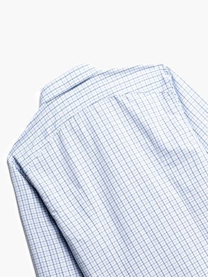 Close up of Mens Blue Tattersall Aero Zero Dress Shirt - Back