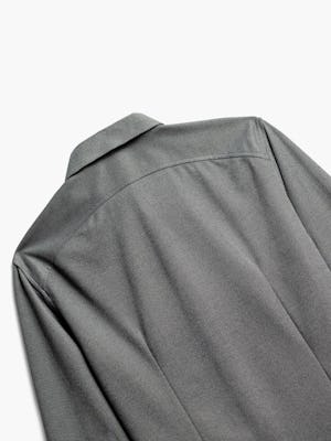 close up of men's charcoal heather brushed apollo dress shirt shot of back