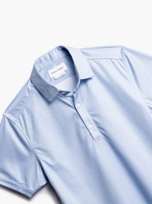 close up of men's blue degree apollo polo shot of front