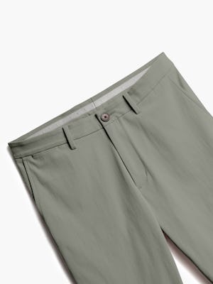 close up of men's olive men's momentum chino shot of front
