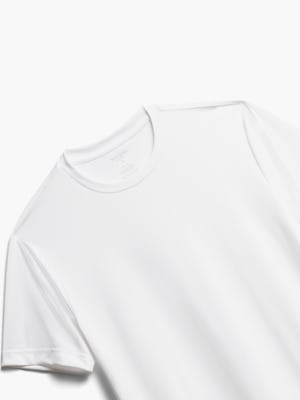close up of men's white responsive crew neck tee shot of front