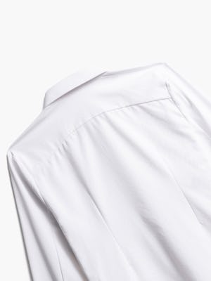 Close up of Womens White Juno Tailored Dress Shirt Recycled- Back
